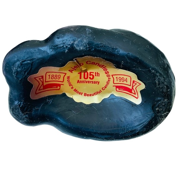 VINTAGE 1990’S HALLOWEEN BLACK CAT HAND PAINTED FOLK ART CANDLE NEW - Picture 5 of 6